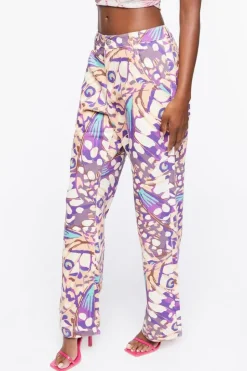 Abstract Butterfly Twill Pants