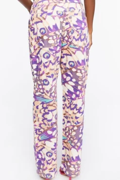 Abstract Butterfly Twill Pants