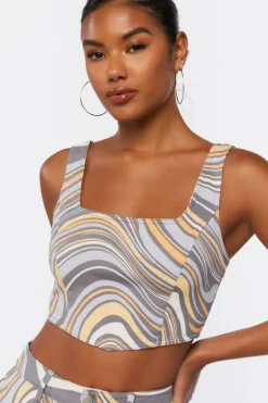 Abstract Crop Top & Pants Set