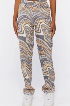 Abstract Crop Top & Pants Set