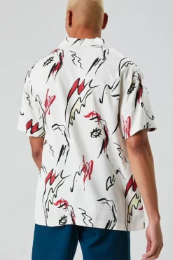 Abstract Doodle Print Shirt