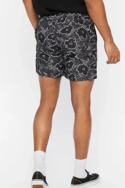 Abstract Floral Print Swim Trunks