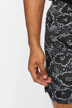 Abstract Floral Print Swim Trunks