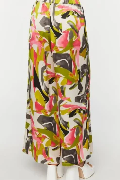 Abstract Floral Wide-Leg Pants