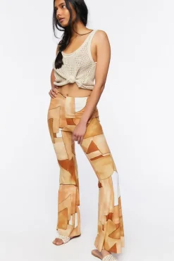 Abstract Geo Print Flare Pants