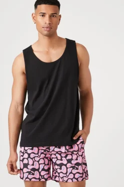 Abstract Happy Face Swim Trunks