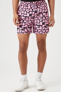 Abstract Happy Face Swim Trunks