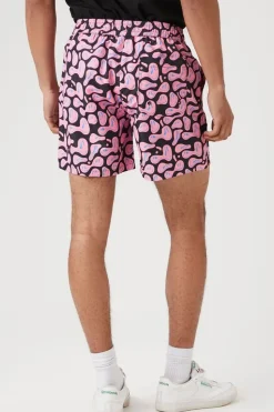 Abstract Happy Face Swim Trunks