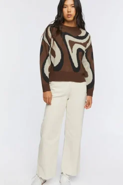 Abstract Marble Print Sweater