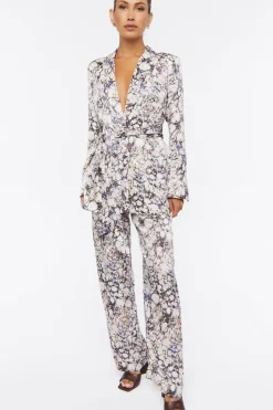 Abstract Marble Print Trouser Pants