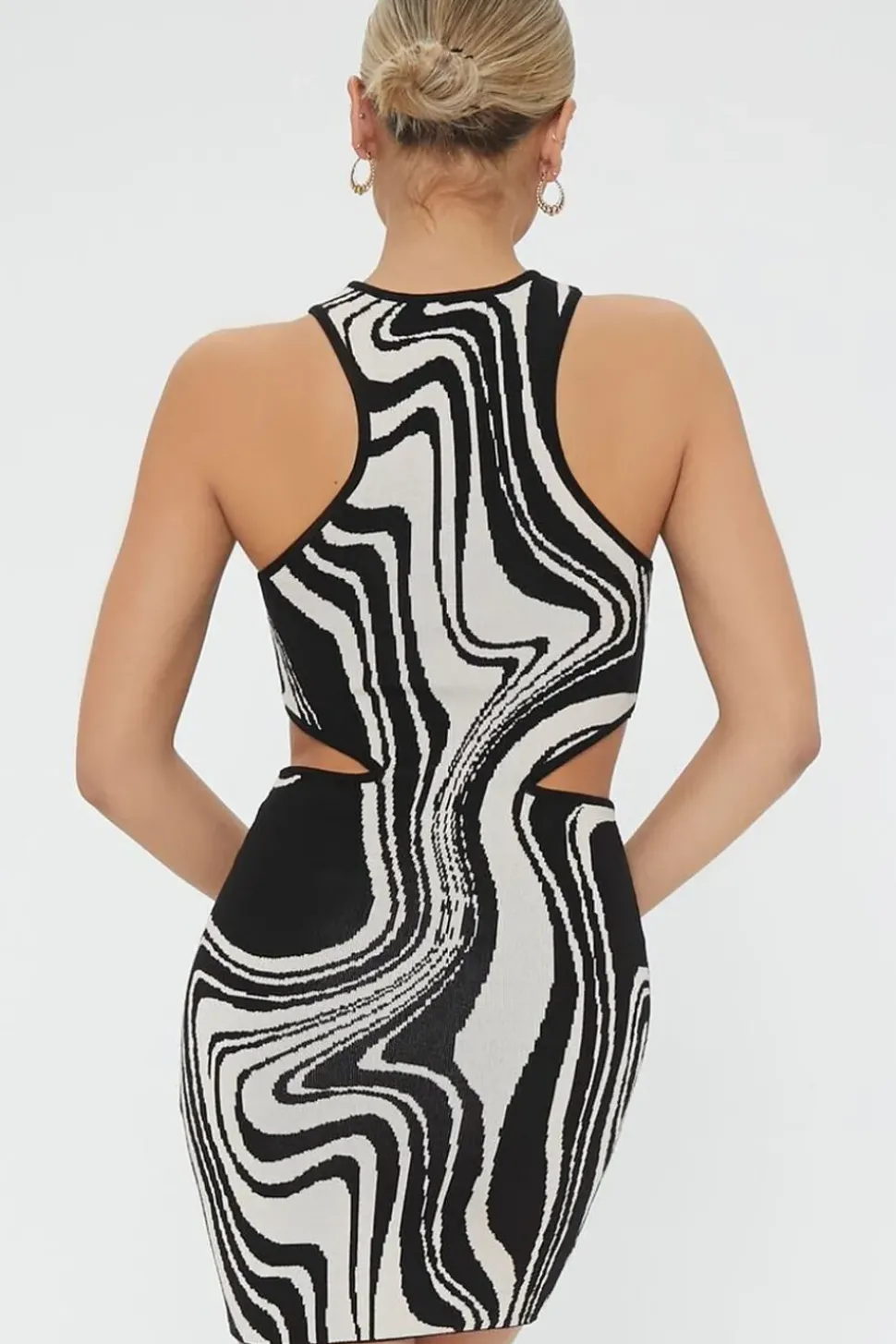 Abstract O-Ring Sweater Dress