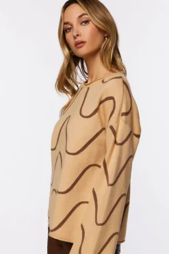 Abstract Print Bell-Sleeve Sweater