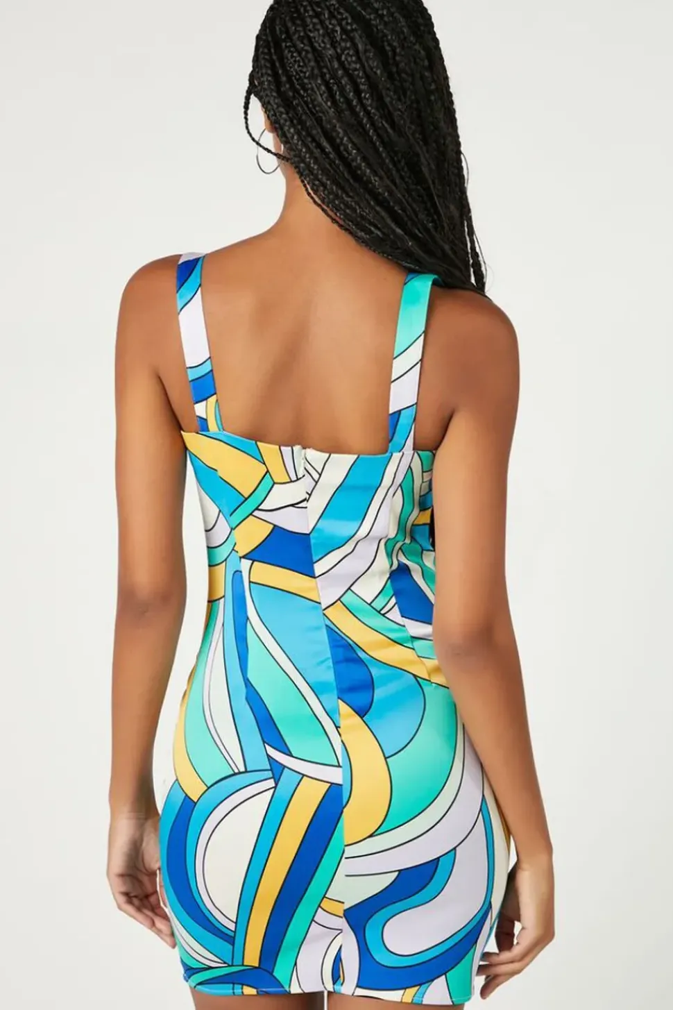 Abstract Print Bustier Mini Dress