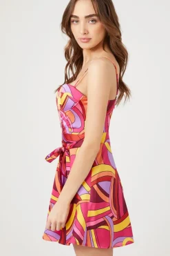 Abstract Print Bustier Mini Dress