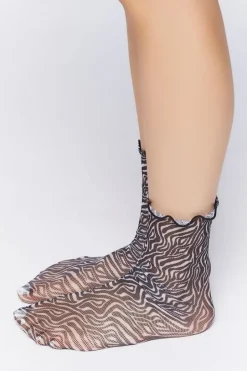 Abstract Print Crew Socks