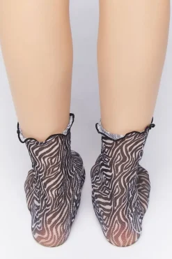 Abstract Print Crew Socks