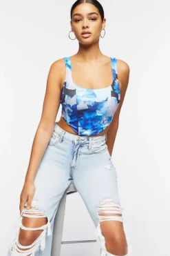 Abstract Print Crop Top