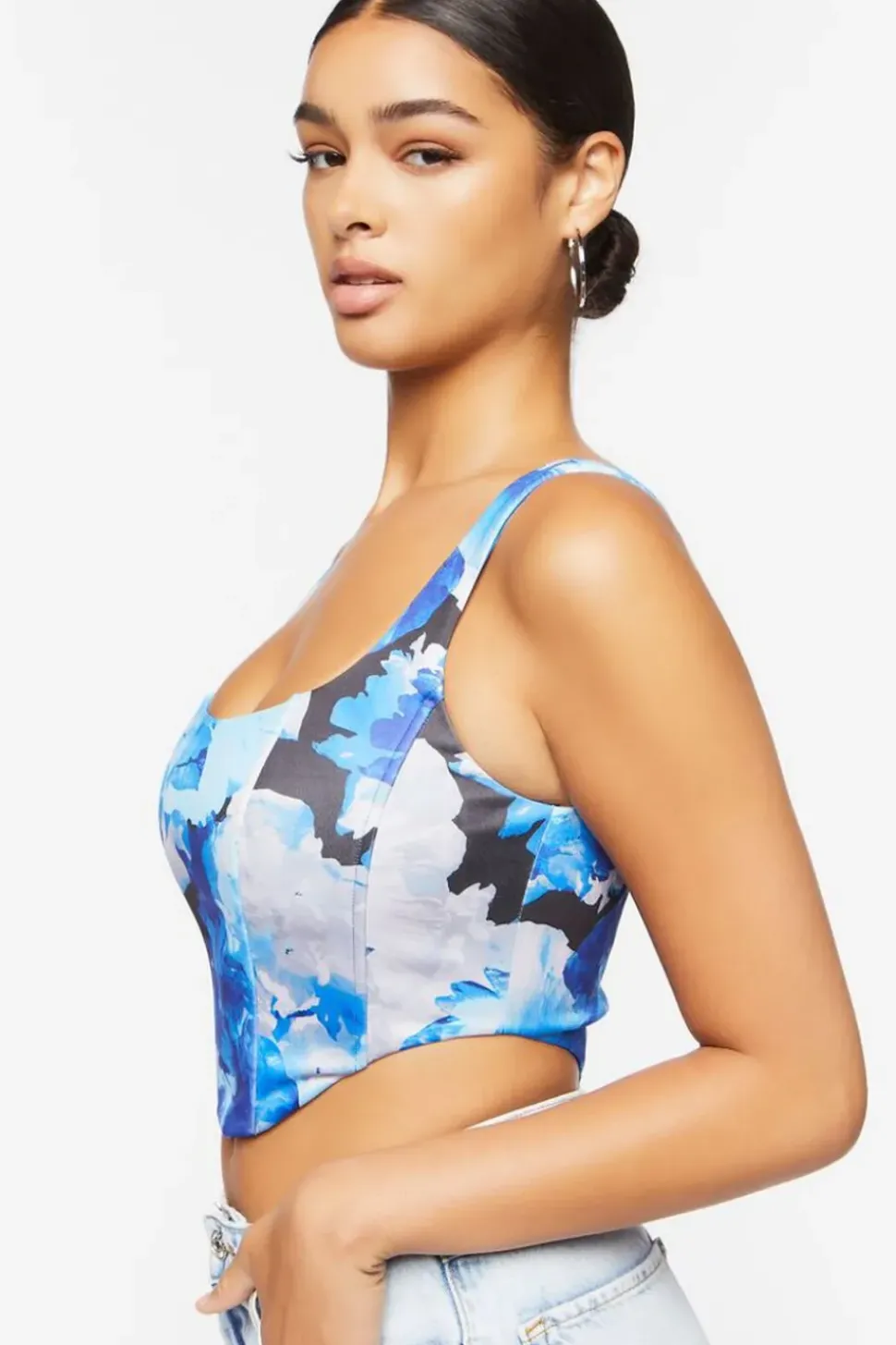 Abstract Print Crop Top