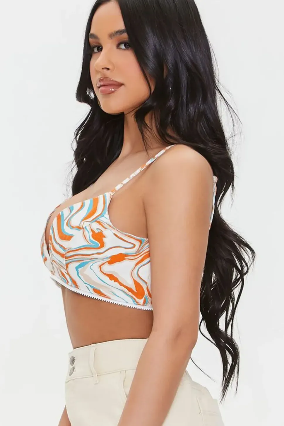 Abstract Print Crop Top