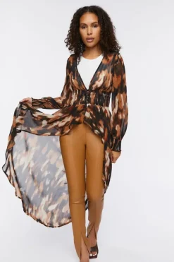 Abstract Print Duster Tunic
