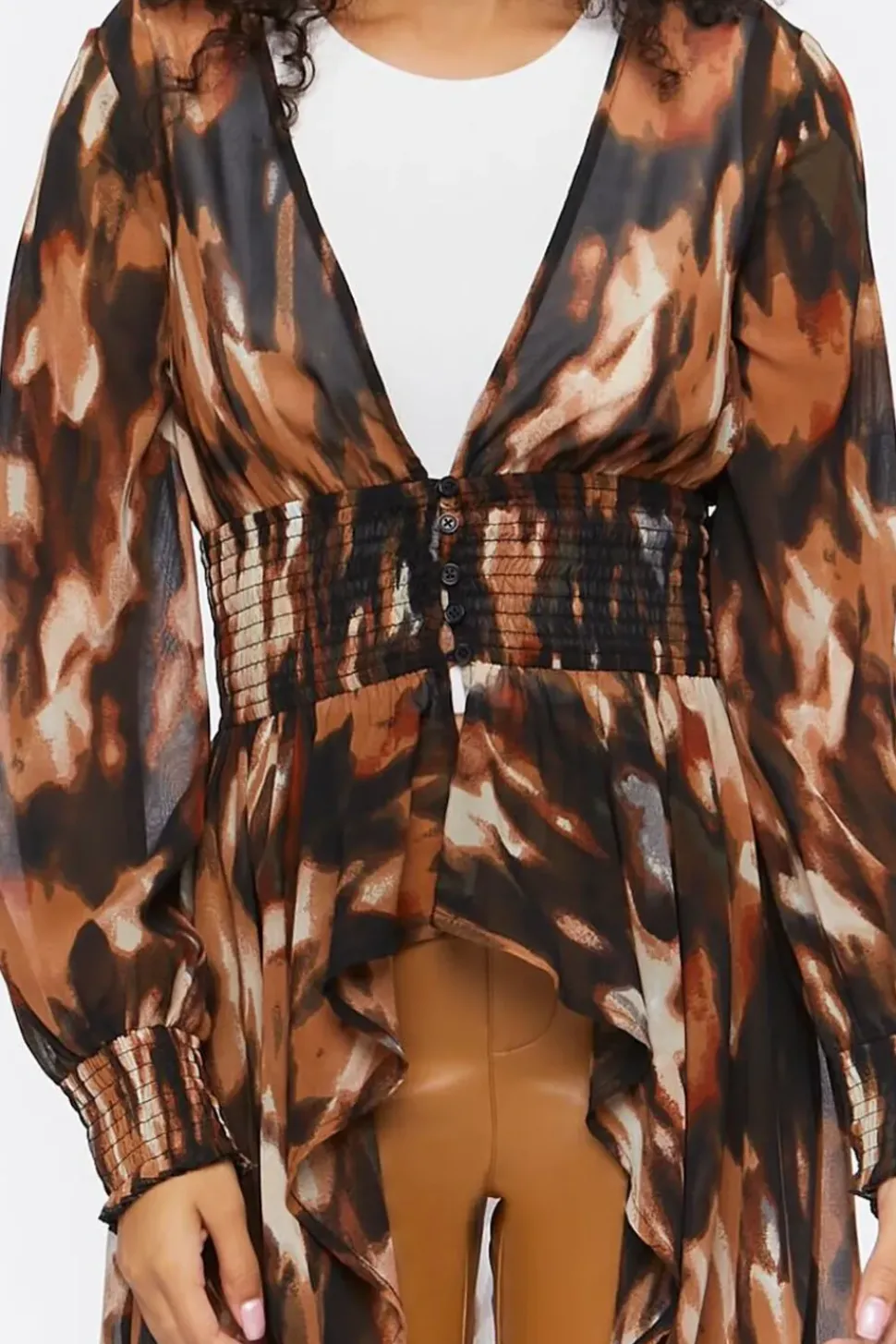 Abstract Print Duster Tunic
