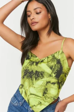 Abstract Print Handkerchief Cami