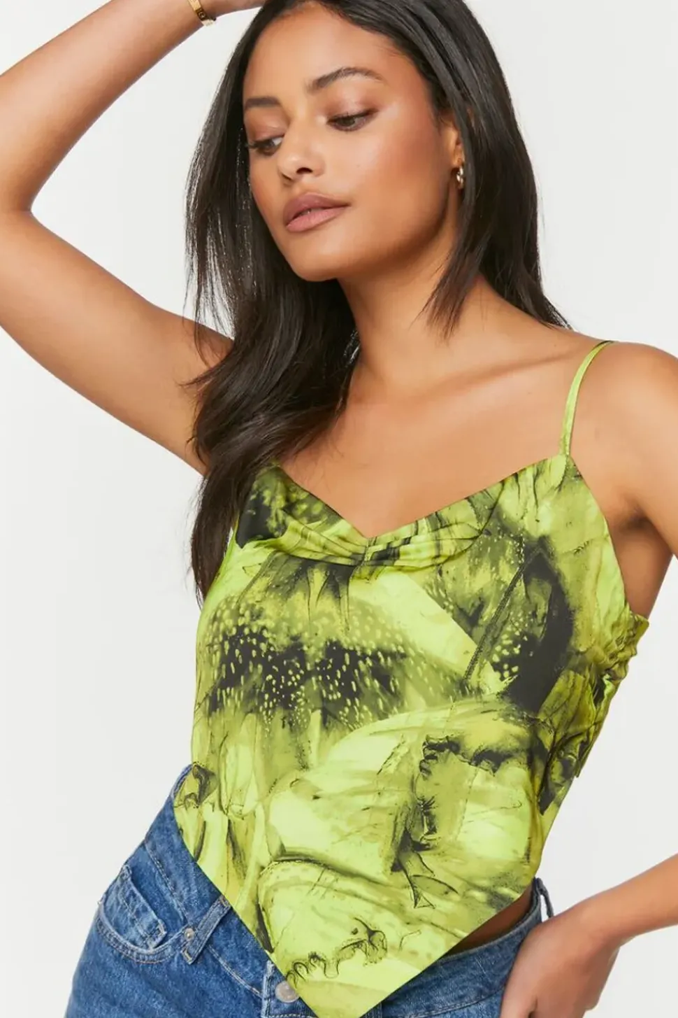 Abstract Print Handkerchief Cami