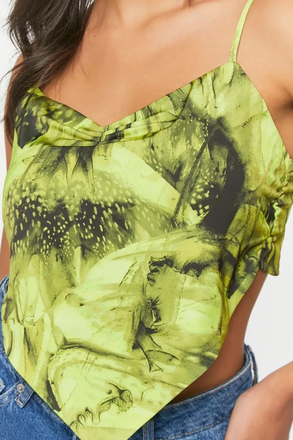 Abstract Print Handkerchief Cami