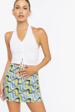 Abstract Print Mini Skirt