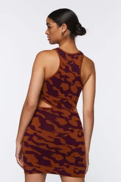 Abstract Print Mini Sweater Dress