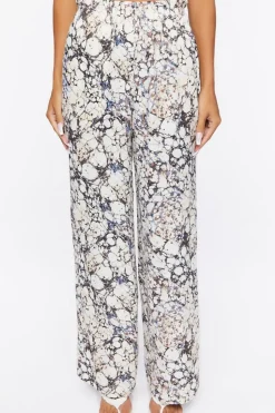 Abstract Print Paperbag Pants