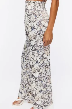 Abstract Print Paperbag Pants