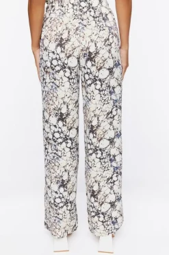 Abstract Print Paperbag Pants