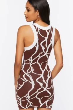 Abstract Print Sweater-Knit Dress