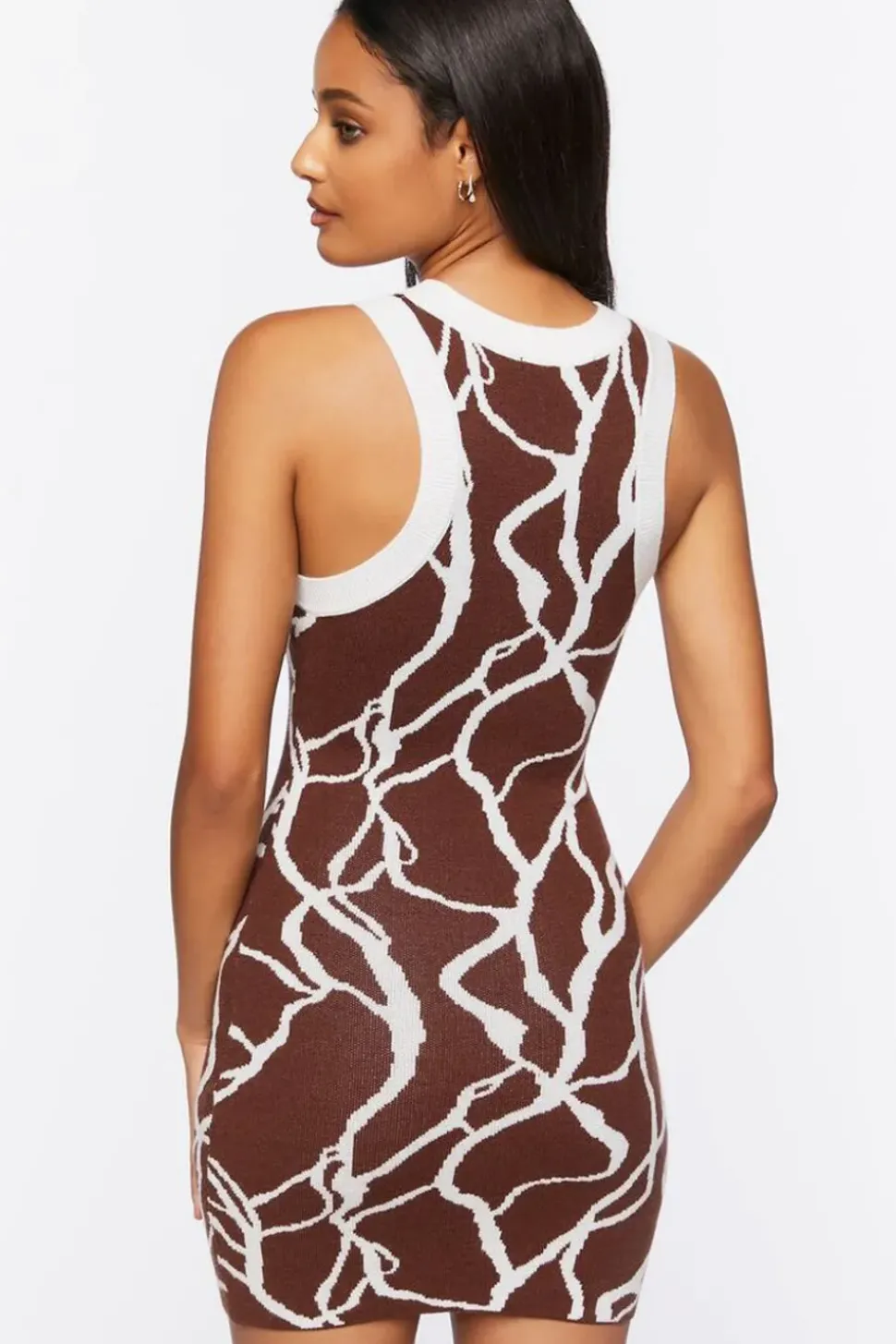 Abstract Print Sweater-Knit Dress