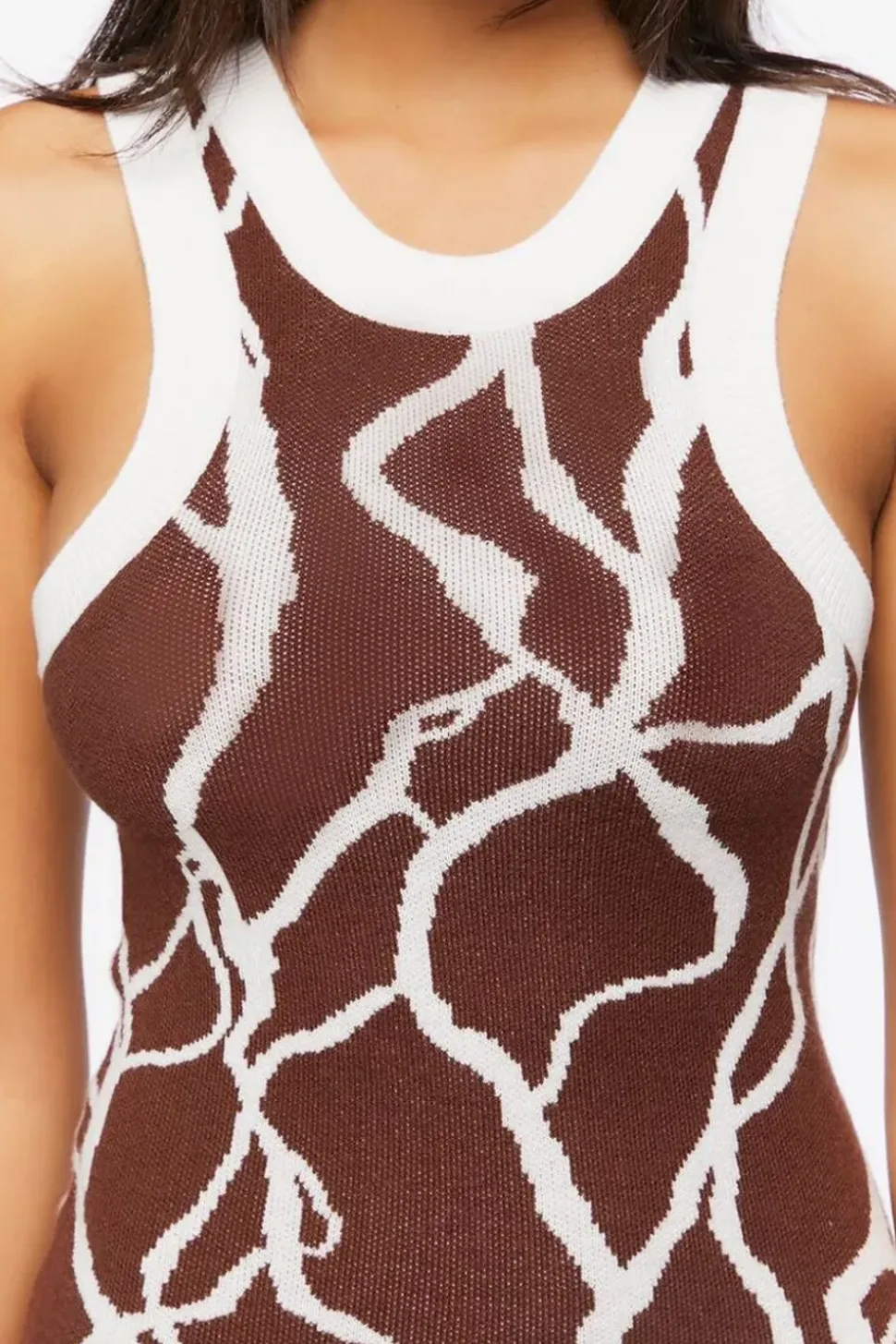 Abstract Print Sweater-Knit Dress