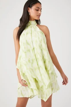 Abstract Print Swing Mini Dress