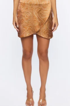 Abstract Print Tulip-Hem Mini Skirt