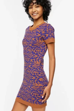 Abstract Sweater Mini Dress