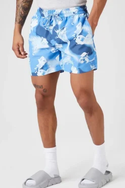 Abstract Water Print Swim Trunks