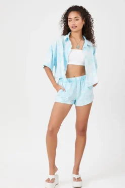 Acid Wash Chambray Shorts