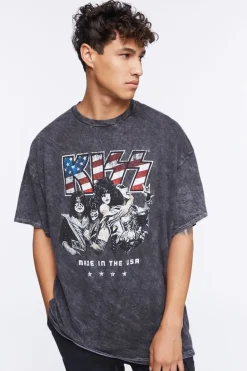Acid Wash Kiss Graphic Tee