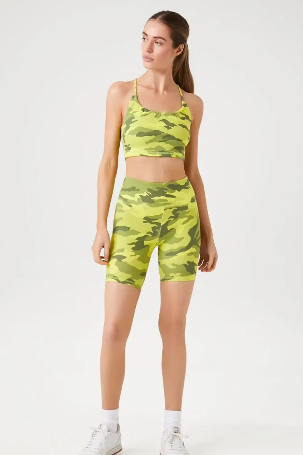 Active Camo Print Biker Shorts