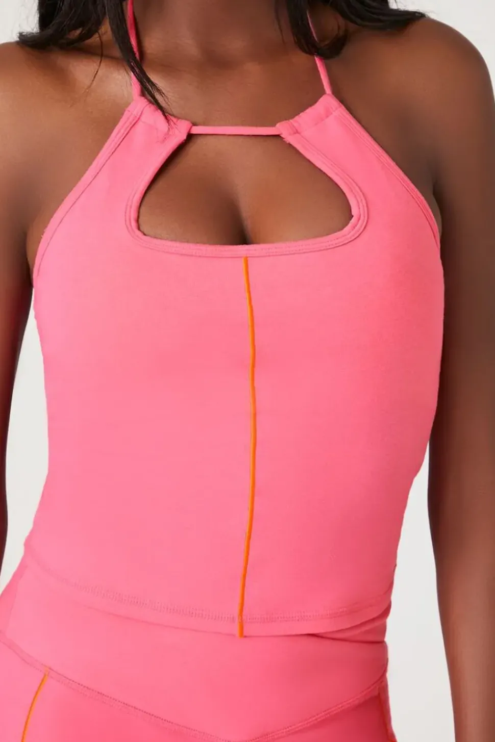 Active Contrast-Seam Halter Top