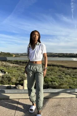 Active Contrast-Trim Cropped Tee