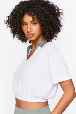 Active Contrast-Trim Cropped Tee