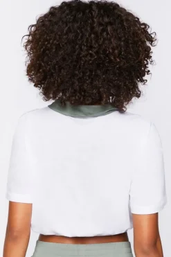 Active Contrast-Trim Cropped Tee