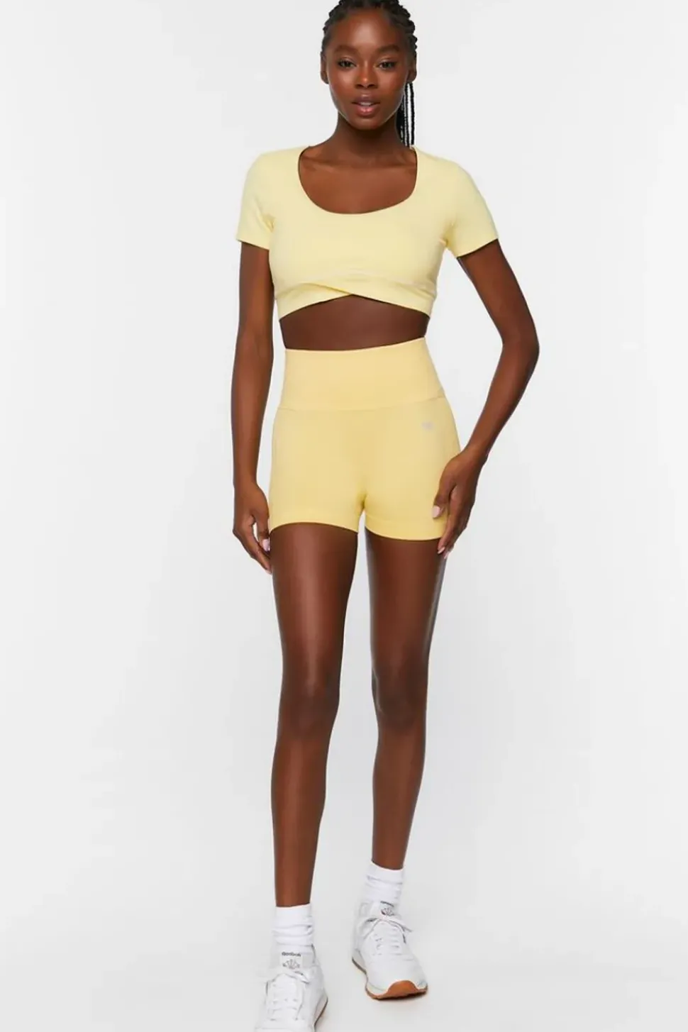 Active Contrast-Trim Crossover Crop Top
