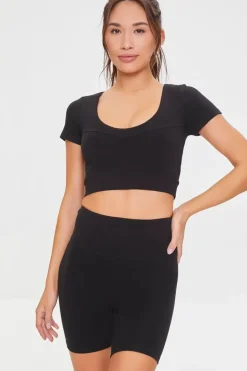 Active Cotton-Blend Biker Shorts