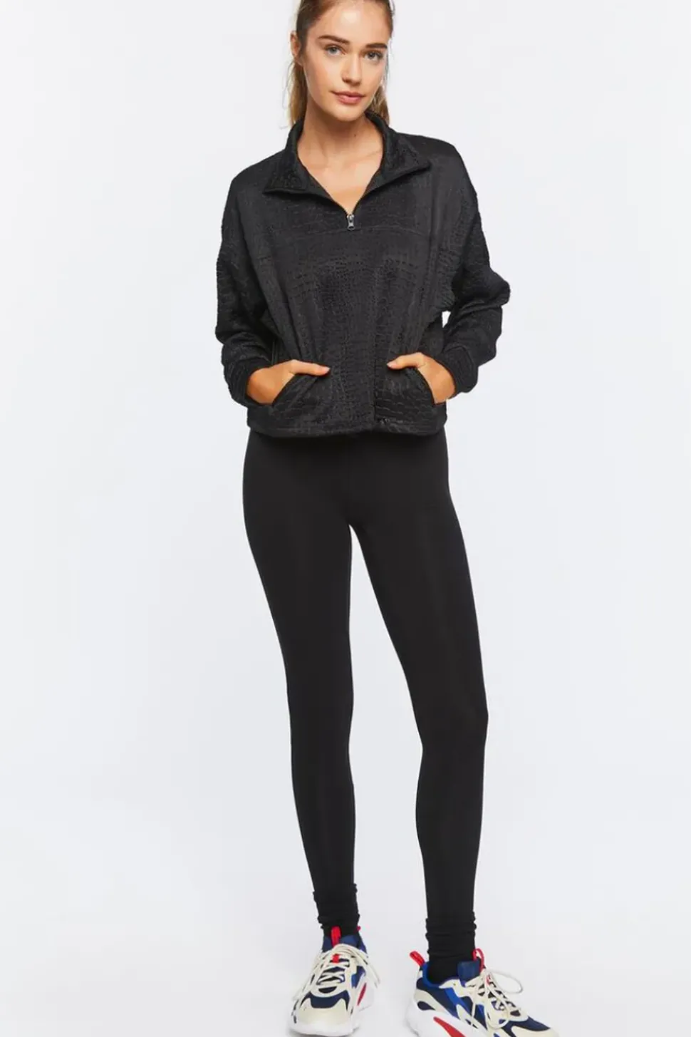 Active Croc Print Half-Zip Pullover